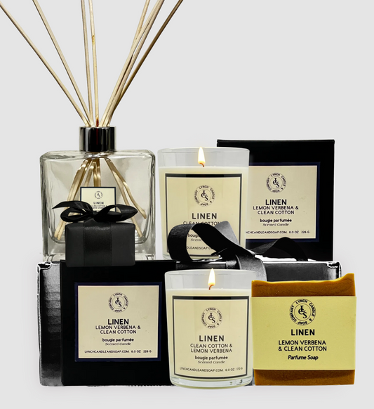 Linen - Lemon Verbena & Cotton Diffuser + Candle + Soap