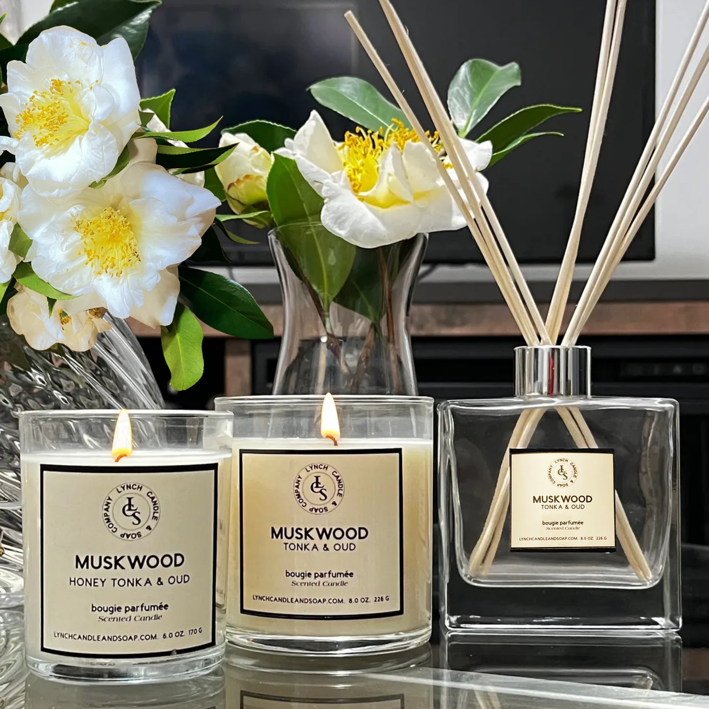 MuskWood Reed Diffuser + Candle Set